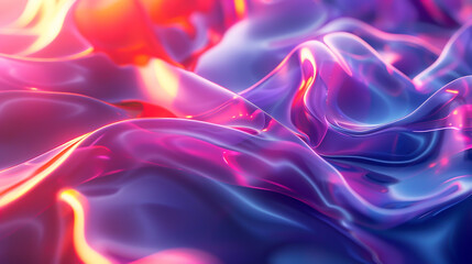 Obraz premium 3D imaginative colorful wallpaper with futuristic abstract shapes, side view, conveying a sense of technological wonder, cybernetic tone, complementary color scheme