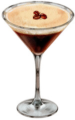 Espresso Martini Cocktail Illustration