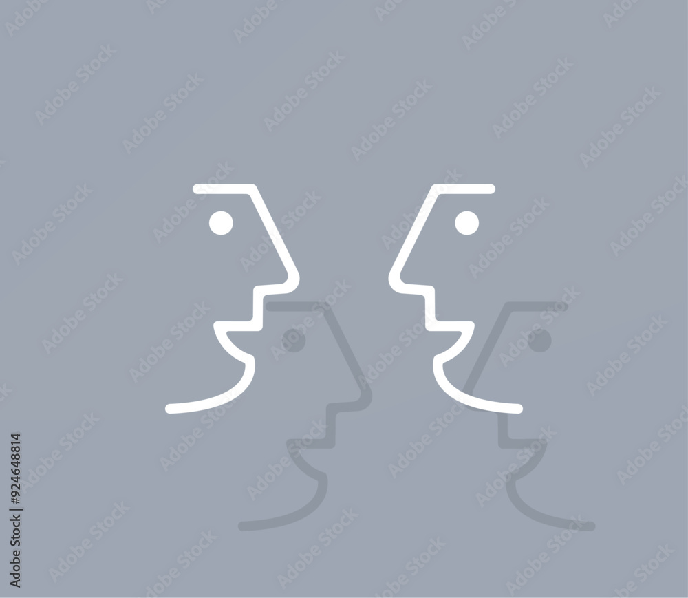 Poster vector ion of white color with shadow on gray background