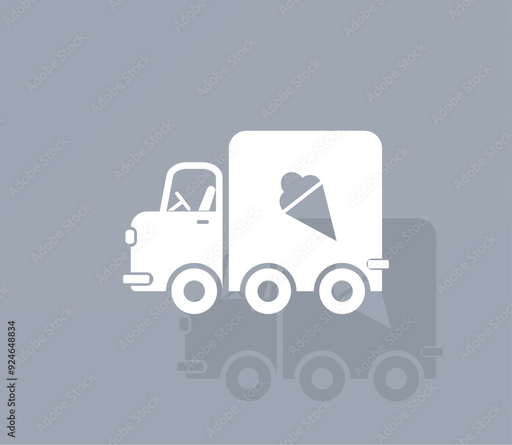 Poster vector ion of white color with shadow on gray background