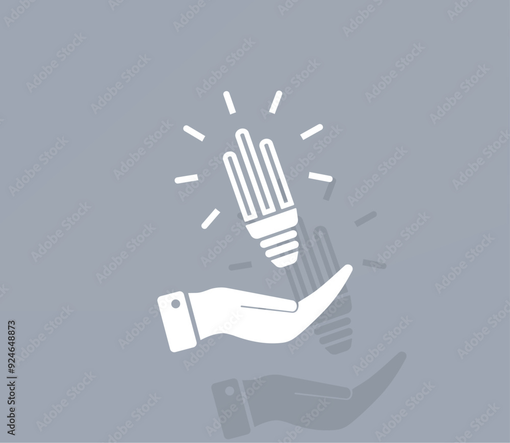 Poster vector ion of white color with shadow on gray background