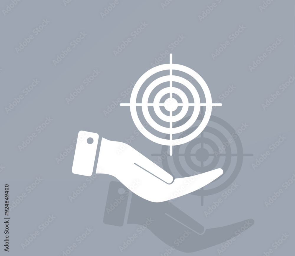 Poster vector ion of white color with shadow on gray background