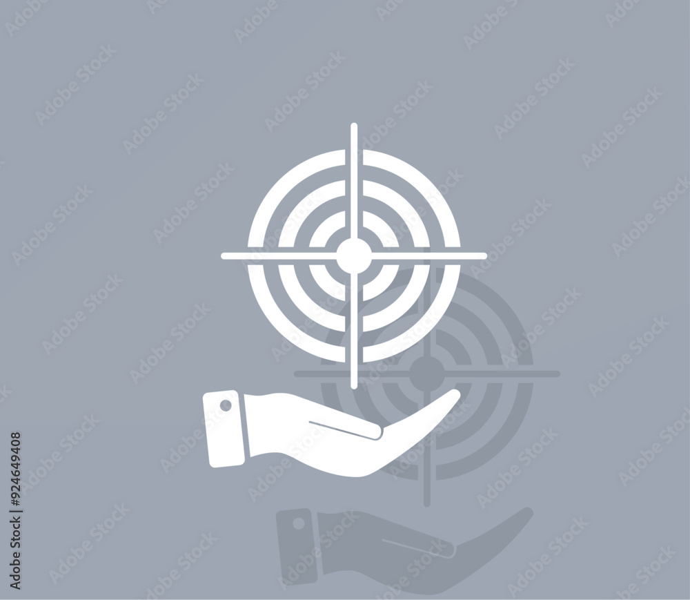 Poster vector ion of white color with shadow on gray background