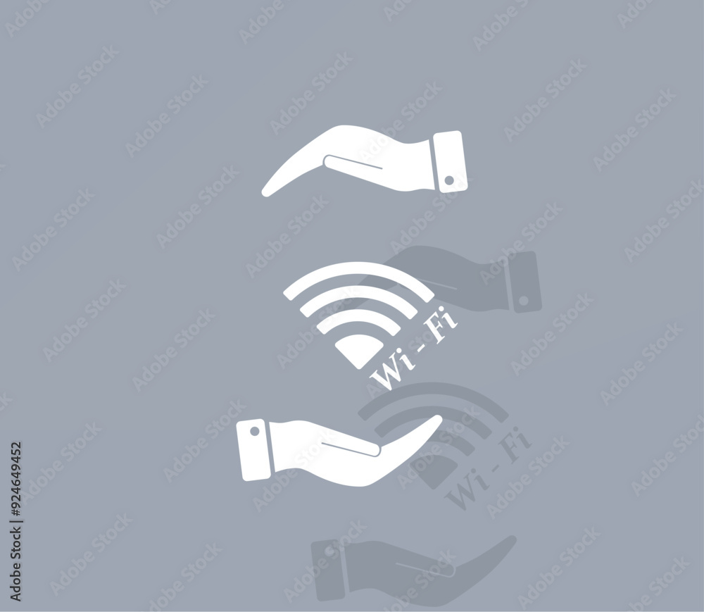 Poster vector ion of white color with shadow on gray background