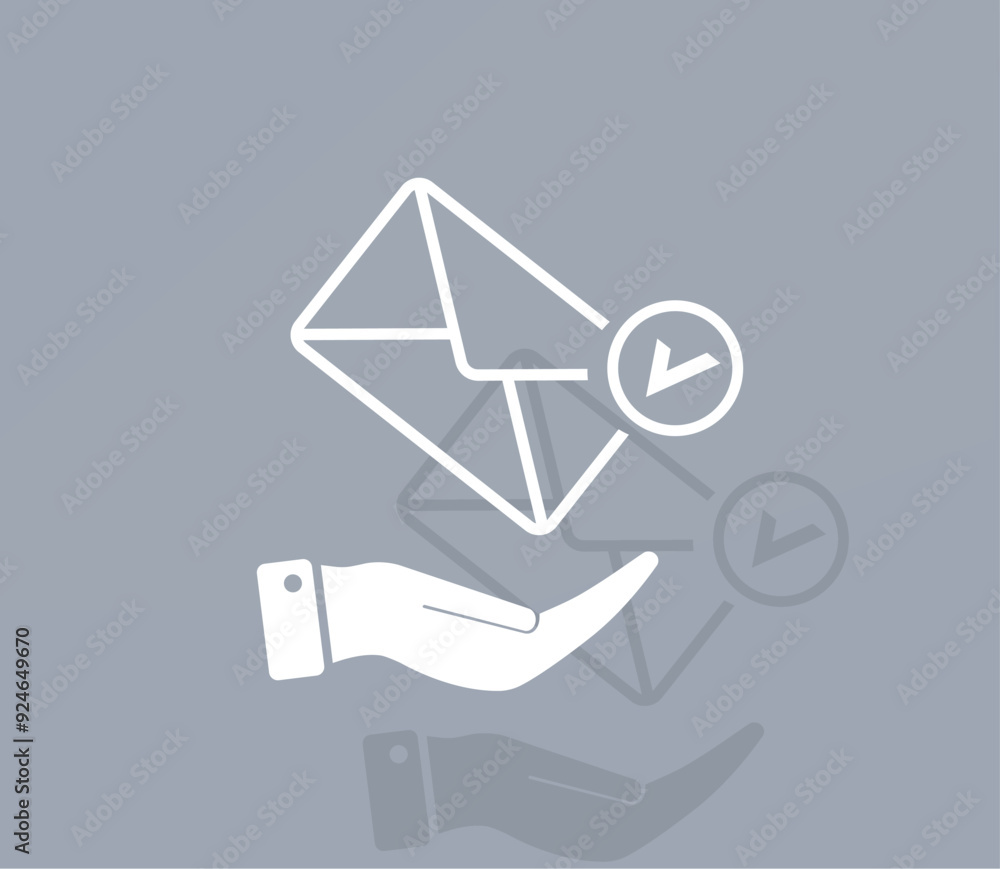Poster vector ion of white color with shadow on gray background