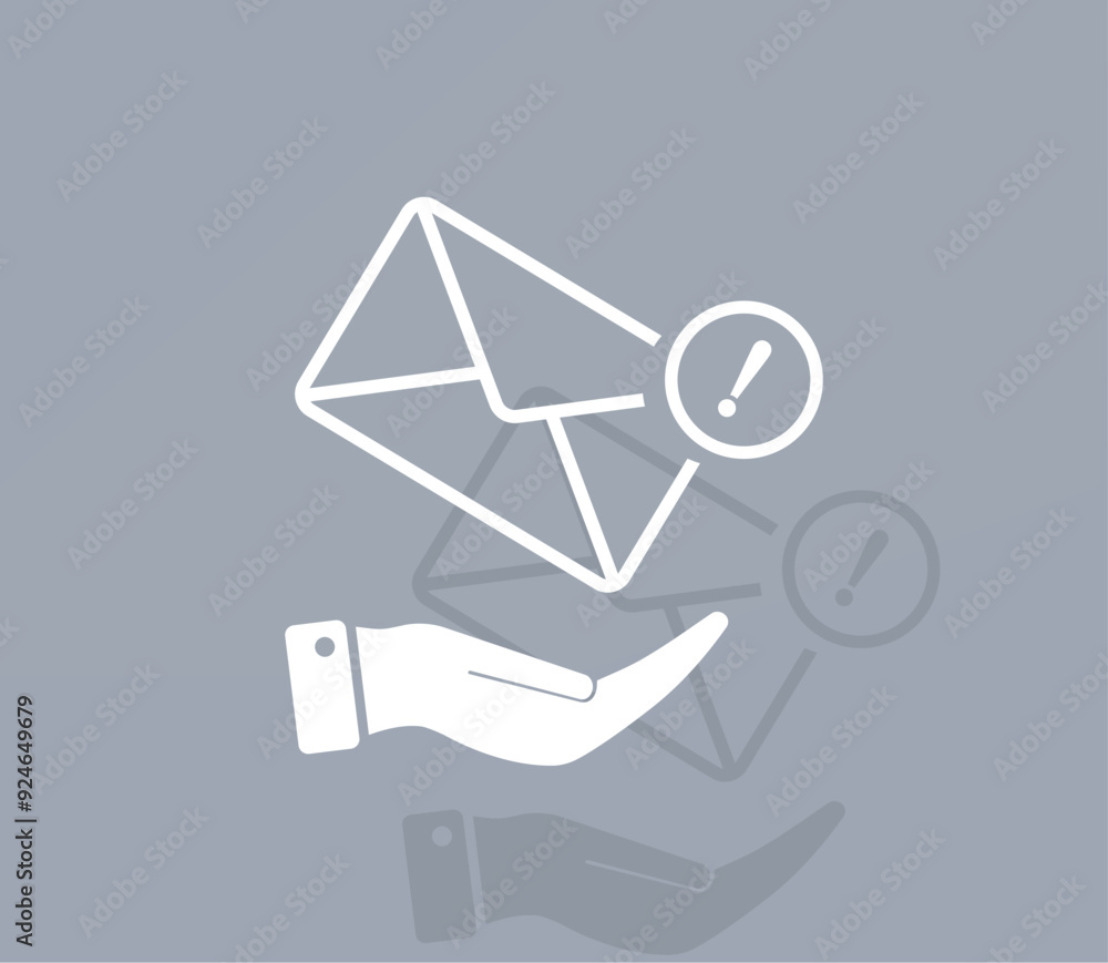 Poster vector ion of white color with shadow on gray background