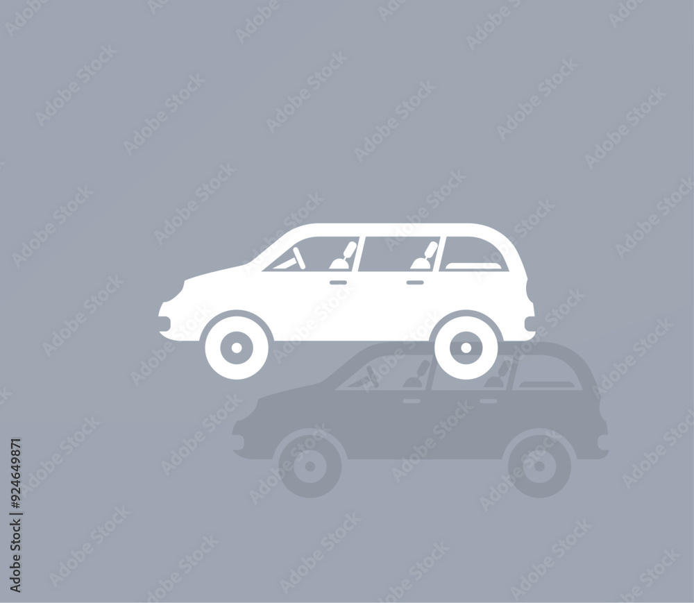 Poster vector ion of white color with shadow on gray background