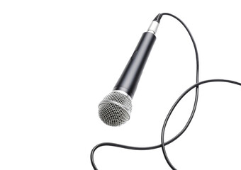 Microphone with cable, isolated on a transparent or white background - Powered by Adobe