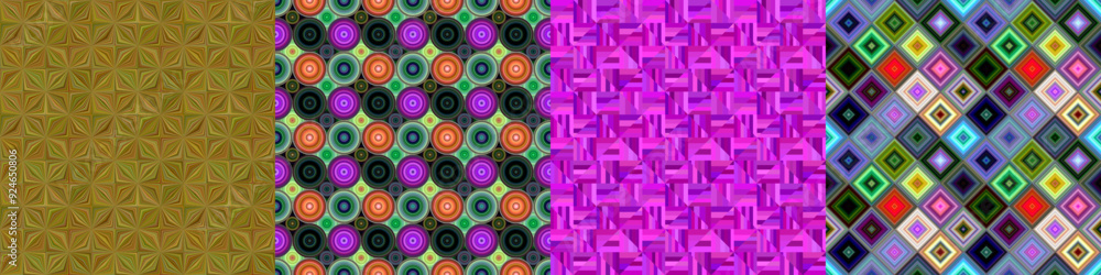 Poster seamless color geometric pattern set