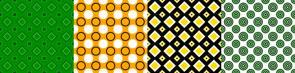 Seamless geometric threetone pattern set