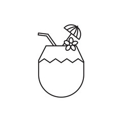 nice looking drawn logo (icon, illustration) fresh coconut.