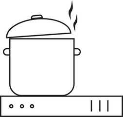 Cooking pan icon black