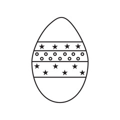 Easter eggs set. Spring linear egg icons with different pattern decoration.