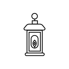 Camping lantern simple flat icon vector