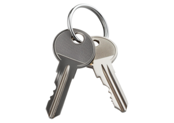 Two keys isolated isolated on a transparent or white background
