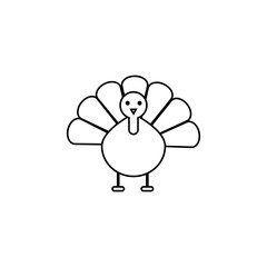 Transgiving turkey on a white background. Vector graphics in cartoon style