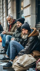 Fototapeta premium Homeless people on the streets