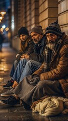 Fototapeta premium Homeless people on the streets