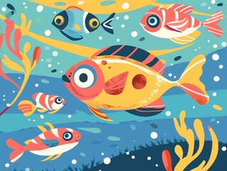 Little fish, streamlined shape, SVG, undersea exploration