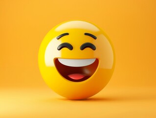 Fototapeta premium Laughing emoji, expressive face, SVG, joy in communication