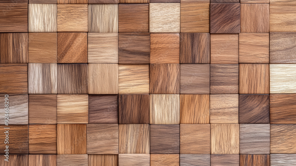 Poster a background of parquet wood floor with small geometrically arranged blocks creating a complex elega