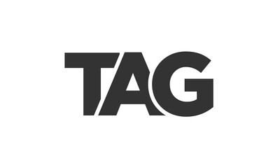 Obraz premium TAG logo design template with strong and modern bold text. Initial based vector logotype featuring simple and minimal typography. Trendy company identity.