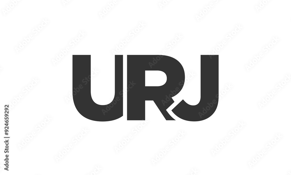 Poster urj logo design template with strong and modern bold text. initial based vector logotype featuring s