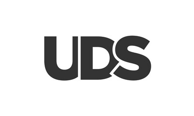 UDS logo design template with strong and modern bold text. Initial based vector logotype featuring simple and minimal typography. Trendy company identity.