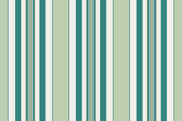 Reel fabric pattern textile, order texture lines vertical. T-shirt seamless stripe vector background in teal and white colors.