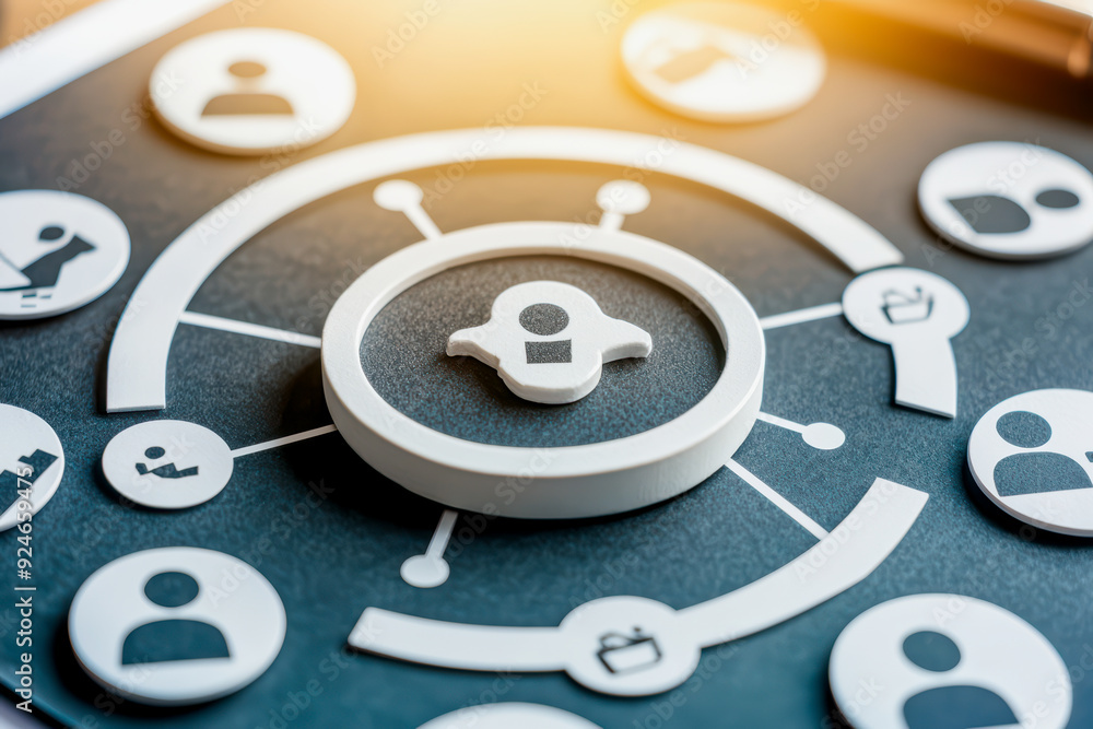 Poster a modern security concept showcasing a lock icon amidst user symbols representing data protection an