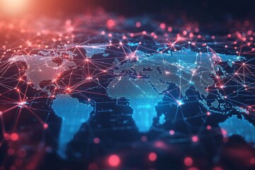 Global Digital Business Network Connection Illustration created with Generative AI