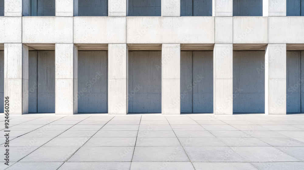 Poster a close up of brutalist architectural details sharp edged concrete panels and deep shadows highlight
