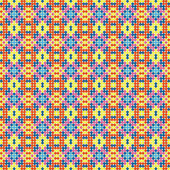 Colorful polka dot vector pattern, seamless geometric mosaic for retro wallpaper design