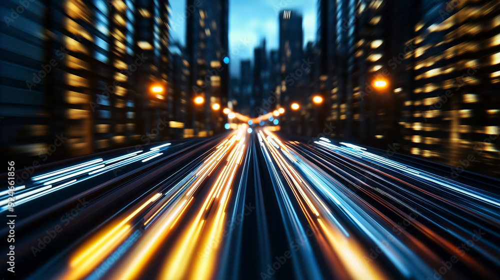 Poster a futuristic cityscape with iot enabled streetlights traffic signals and public transport seamlessly