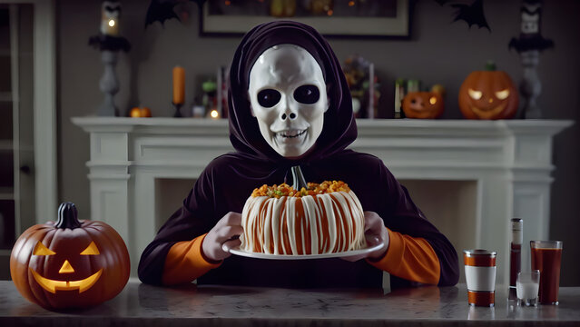 Adorable and unique Halloween background, Halloween concept wallpaper, Halloween commercial concept photoshoot,  ai generated