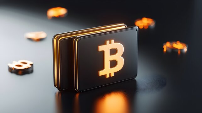 A modern Bitcoin wallet showcasing digital currency innovation with glowing elements for cryptocurrency enthusiasts.