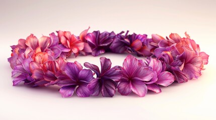 Fototapeta premium Lush Lei with Ombre Flowers in Magenta and Lavender for Wellness.