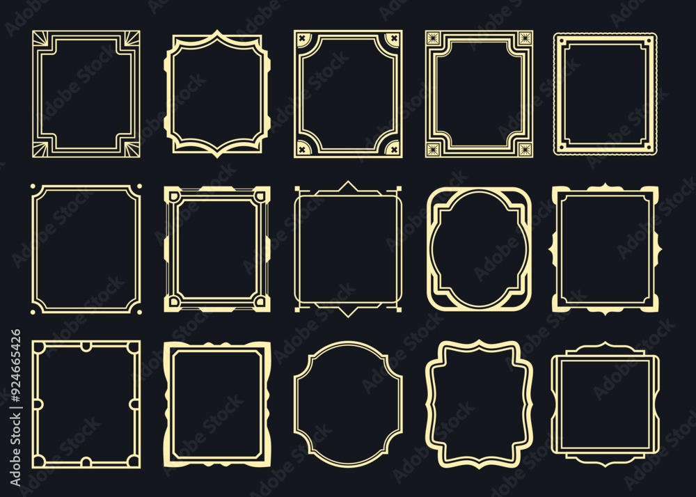 Poster a set of simple and elegant vintage style frames