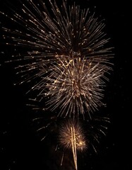 new year Fireworks on black Background