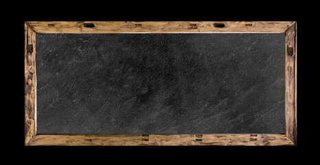 Ardoise cadre bois vintage sur fond noir