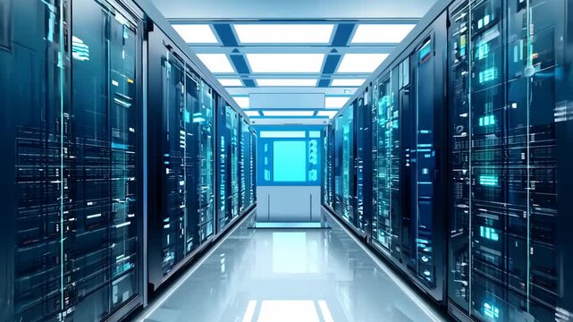 Advanced Cloud Server Panels in Secure Data Center with Scanner Technology