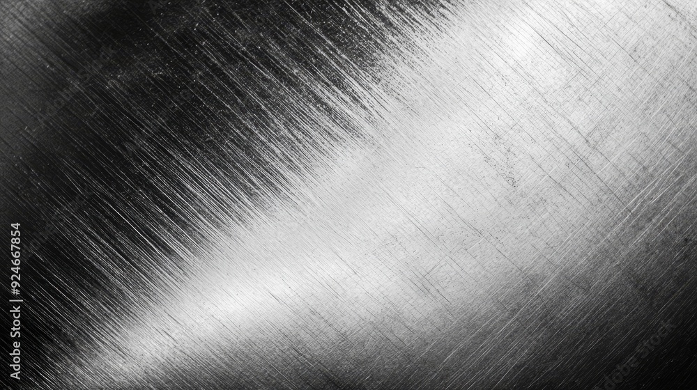 Poster a close-up image of brushed metal texture, showcasing the interplay of light and shadow, creating a 