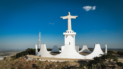 Statue of Christ overlooking Lubango, Angola during a clear day
