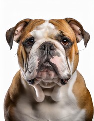 Fototapeta premium ブルドッグのポートレート（Bulldog portrait on white background） 
