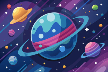 Colorful Planets and Stars in a Dark Galaxy