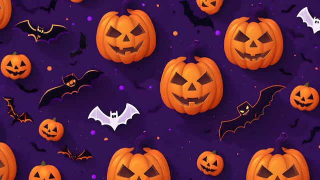 Halloween concept background, Halloween wallpaper, spooky and cute halloween background, ai generated