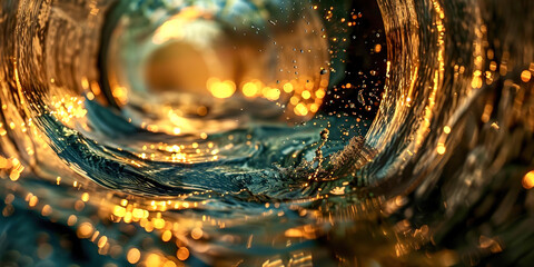 A sewer pipe, dirty water inside