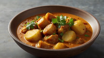 Traditional Indian dish potato curry, Aloo masala,