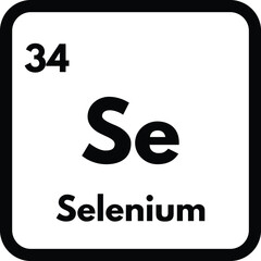 Selenium chemical element icon isolated on white background . Selenium icon vector