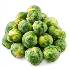 Fototapeta premium On a transparent background, raw organic brussels sprouts are isolated